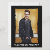 4 Foto Model Actor Comp Card Grunge 5.12x18.5 Einladung (Vorderseite)