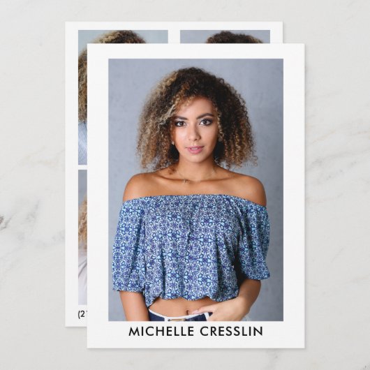 4 Foto Modell Actor Comp Zed Card 12x18 Einladung (Vorne/Hinten)