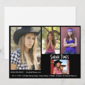 4-Foto-Modell-Comp-Karte Schwarze Vorlage (Vorne/Hinten)