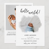 4 Foto Moderne, einfache Geburtshinweise Einladung (Vorne/Hinten)