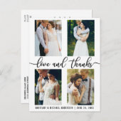 4 Foto Moderne Hochzeitsskritik Liebe und Dankesch Postkarte (Vorne/Hinten)