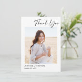 4 FOTO Moderner, einfacher Minimalistischer Abschl Dankeskarte (Stehend Vorderseite)