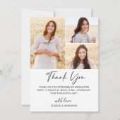 4 FOTO Moderner, einfacher Minimalistischer Abschl Dankeskarte (Rückseite)