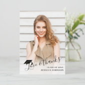 4 Foto Moderner, einfacher Minimalistischer Abschl Dankeskarte (Stehend Vorderseite)