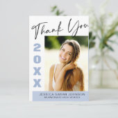4 FOTO Moderner, einfacher Minimalistischer Abschl Dankeskarte (Stehend Vorderseite)