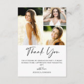 4 FOTO Moderner, einfacher Minimalistischer Abschl Dankeskarte (Rückseite)