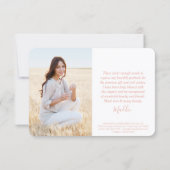 4 Foto Neue Adresse Rosa und Gold Abschluss Dankeskarte (Rückseite)