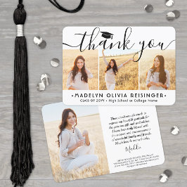 4 Foto New Address Modern Script Abschluss Dankeskarte