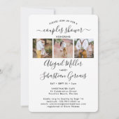 4 Foto Paare Brautparty Chic Moderne Schrift Einladung (Vorderseite)