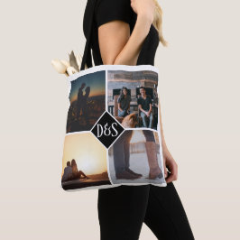 4 Foto Personalisiert Collage Mit Monogramm Tasche