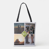 4 Foto Personalisiert Collage Mit Monogramm Tasche (Rückseite)