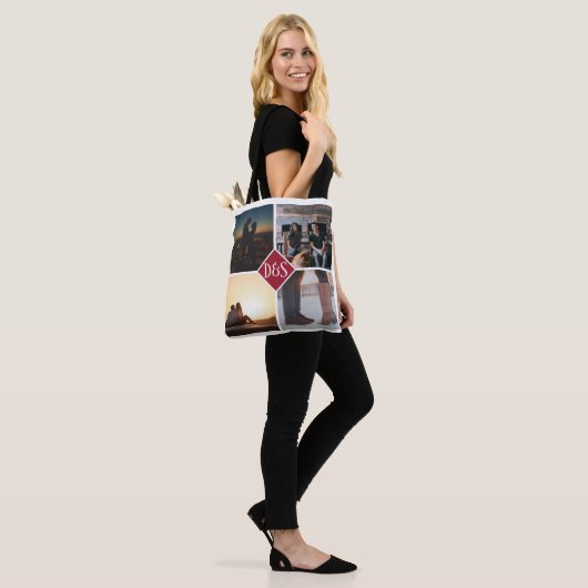 4 Foto Personalisiert Collage Mit Monogramm Tasche (Am Model)