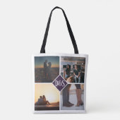 4 Foto Personalisiert Collage Mit Monogramm Tasche (Rückseite)