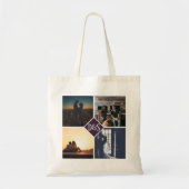 4 Foto Personalisiert Collage Mit Monogramm Tragetasche (Vorne)