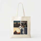 4 Foto Personalisiert Collage Mit Monogramm Tragetasche (Vorne)