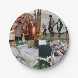4 Foto Personalisierte benutzerdefinierte Collage Pappteller