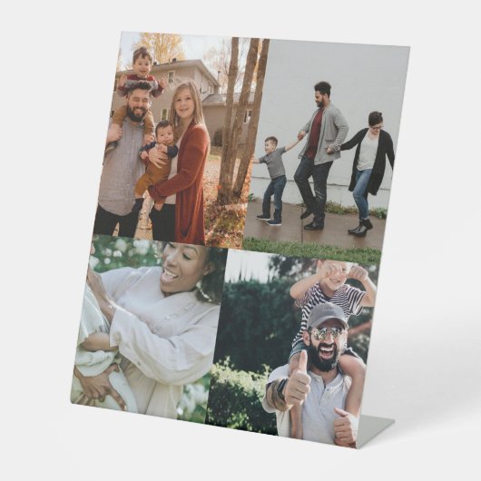 4 Foto Personalisierte benutzerdefinierte Collage Sockelschild (Vorderseite)