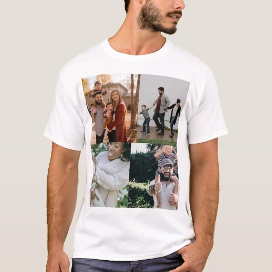 4 Foto Personalisierte benutzerdefinierte Collage T-Shirt (Vorderseite)