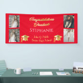 4 Foto Red Gold Glückwunsch Graduate Name School Banner (Messe)