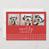 4 Foto Red White Handwriting Frohe Weihnachten (Rückseite)