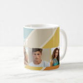 4 Foto Retro-Streifenmuster funky Name Kaffeetasse (VorderseiteRechts)