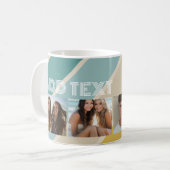 4 Foto Retro-Streifenmuster funky Name Kaffeetasse (Vorderseite Links)