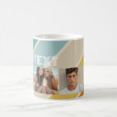 4 Foto Retro-Streifenmuster funky Name Kaffeetasse (Mittel)