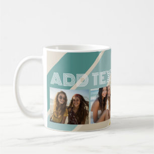 4 Foto Retro-Streifenmuster funky Name Kaffeetasse