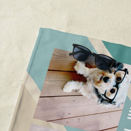 4 Foto Retro Stripe Muster Funky name Strandtuch (Beispiel)