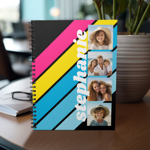 4 Foto Retro Stripe pattern cmyk skriptname Notizblock