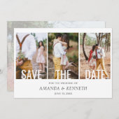 4 Foto Save the Date Einladung Hochzeit (Vorne/Hinten)
