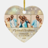 4 Foto Schneeflocke Keramik Ornament (Vorne)