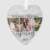 4 Foto Schwangerschaft 1. Weihnachtsfeiern Imitate Ornament (Vorderseite)