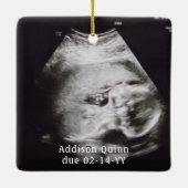 4 Foto Schwangerschaft Neue Eltern 1. Weihnachten Keramikornament (Rückseite)
