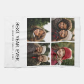 4 Foto Schwarz-weiß Minimalistisch - Bestes Jahr Geschirrtuch (Horizontal)