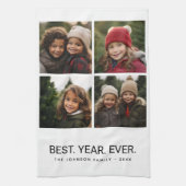 4 Foto Schwarz-weiß Minimalistisch - Bestes Jahr Geschirrtuch (Vertikal)