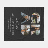 4 Foto Script Black Abschluss Fleecedecke (Vorderseite (Horizontal))