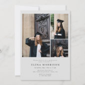 4 Foto Script Gray 2025 Graduation Einladungen (Rückseite)