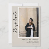 4 Foto Script Neutral 2025 Graduation Einladungen (Vorderseite)