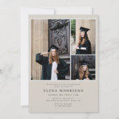 4 Foto Script Neutral 2025 Graduation Einladungen (Rückseite)