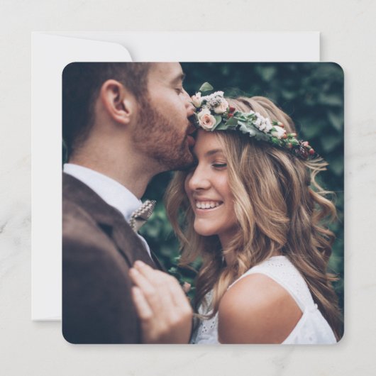 4 Foto Sequel Wedding Simple We Do Part 2 Square Einladung (Rückseite)