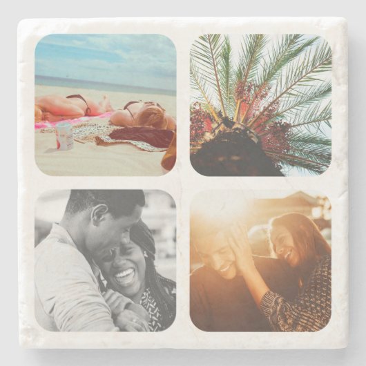 4 Foto Stone Untersetzer Template Raster gerundet (Vorderseite)