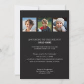 4 Foto Trendy Abschluss Announce - vertikal Einladung (Rückseite)