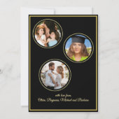 4-Foto-Uhr-Karte zum Jahresvergnügen wechseln Einladung (Rückseite)