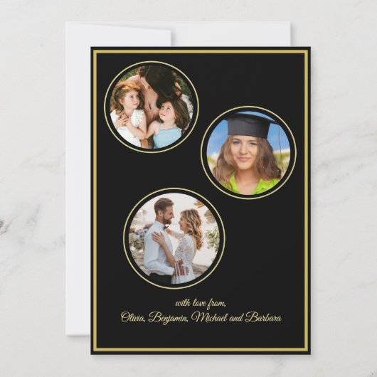 4-Foto-Uhr-Karte zum Jahresvergnügen wechseln Einladung (Rückseite)