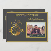 4-Foto-Uhr-Karte zum Jahresvergnügen wechseln Einladung (Vorne/Hinten)