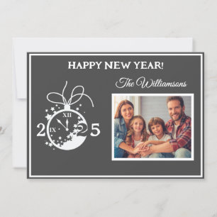 4-Foto-Uhr-Karte zum Jahresvergnügen wechseln Einladung