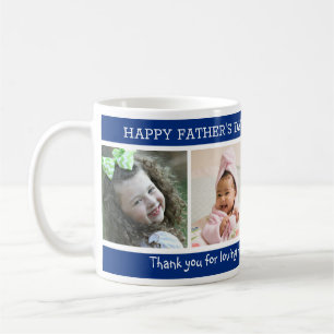 4 Foto Vatertag Blauer Vater Bester Schritt je Kaffeetasse