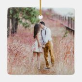 4 Foto Verlobung 1. Weihnachten Rustikale Imitate  Keramikornament (Rückseite)