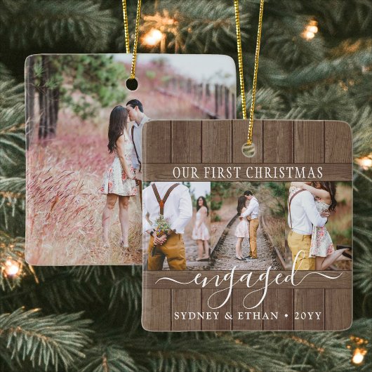 4 Foto Verlobung 1. Weihnachten Rustikale Imitate  Keramikornament